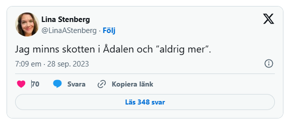Lina Stenberg på X
