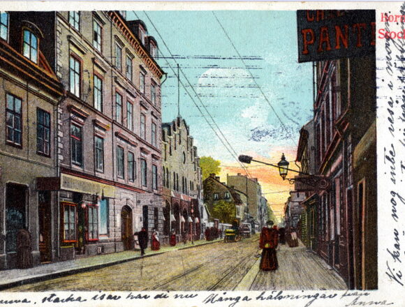 vykort med vy över Hornsgatan vykort med vy över Hornsgatan