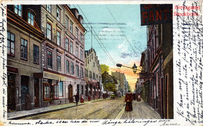 vykort med vy över Hornsgatan