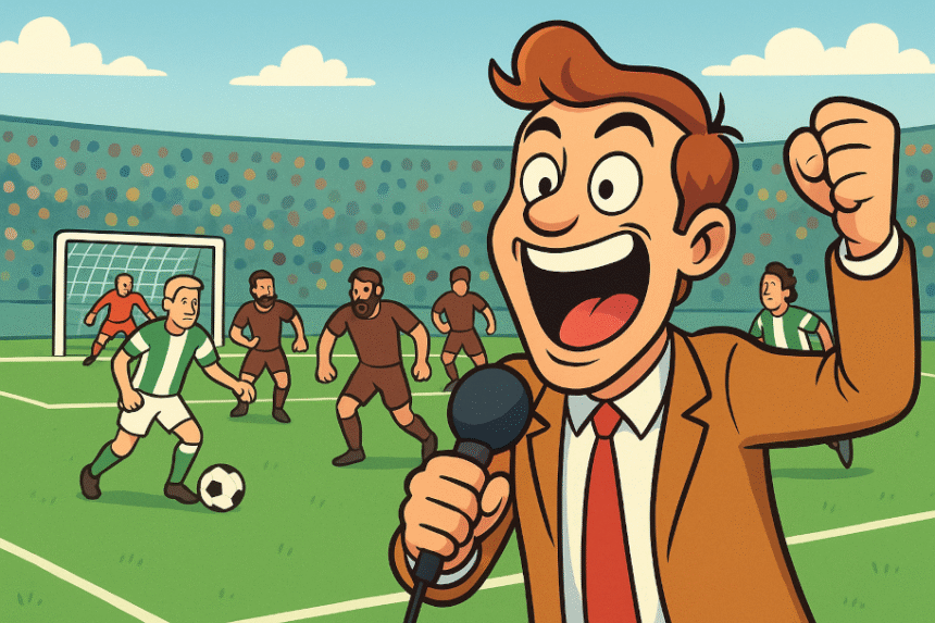 Ivrig kommentator i matchen mellan Hammarby IF och FC St Pauli.